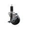 Service Caster 3.5'' SS Thermoplastic Rubber Swivel 1-1/4'' Expanding Stem Caster with Brake SCC-SSEX20S3514-TPRB-TLB-114 - alternate 1